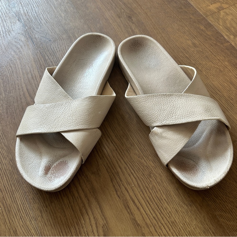 Seychelles Tan Slide Sandals